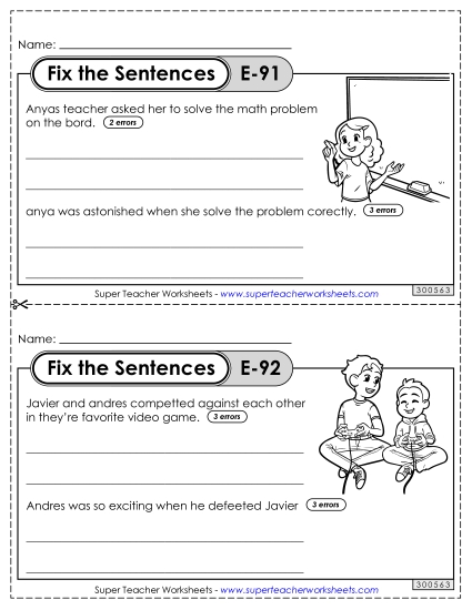 Fix the Sentences E-91 through E-95