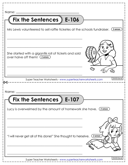 Fix the Sentences E-106 through E-110