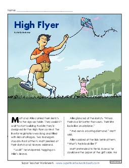 Fiction: High Flyer 4th Grade Reading Comprehension ELA Worksheet