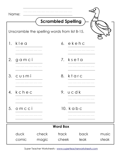 Unscramble (B-15)