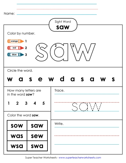 Worksheet 4: Saw