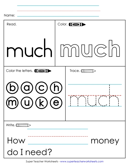 Worksheet 1: Much
