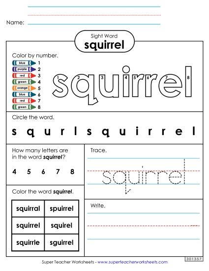 Worksheet 4: Squirrel