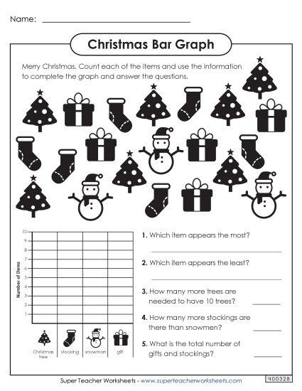 Christmas Bar Graph (Basic) Worksheet