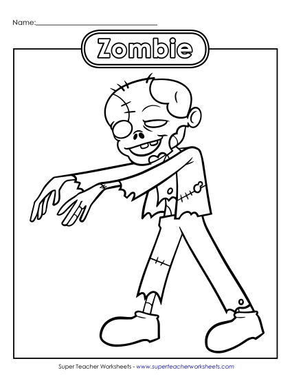 Zombie Halloween Worksheet