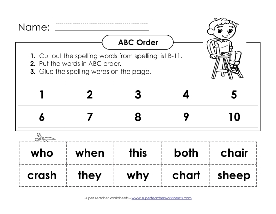 ABC Order: Cut and Glue (B-11)
