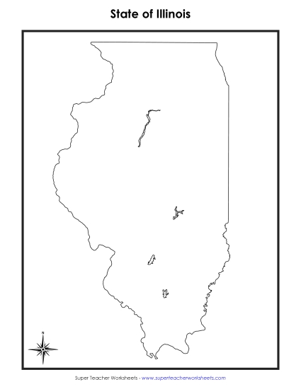 Blank Illinois Map<br>(No Bordering States)