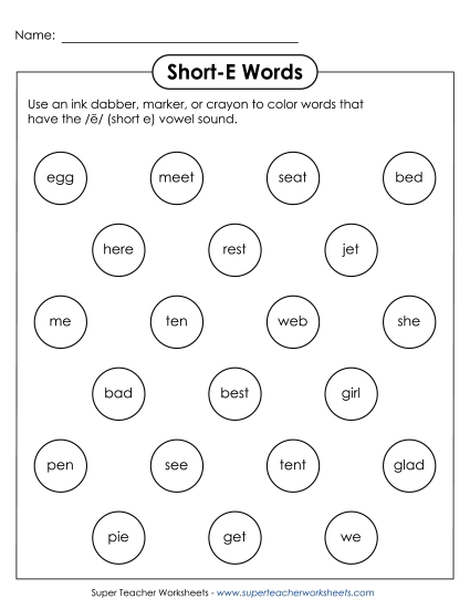 Dabber Activity (Short E)