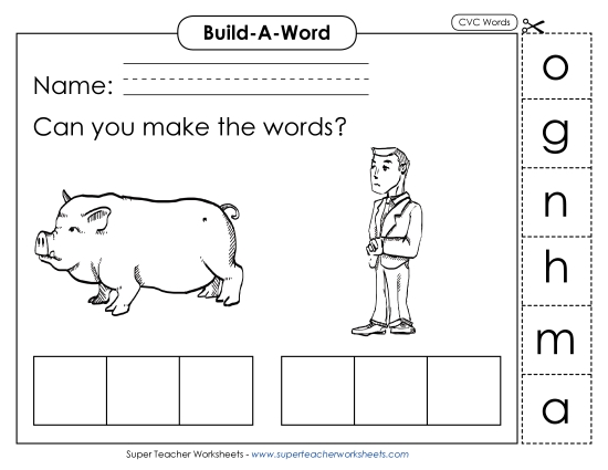 Build Words: Hog and Man