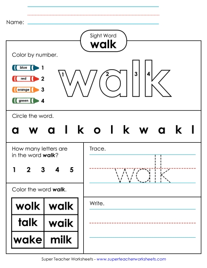 Worksheet 4: Walk