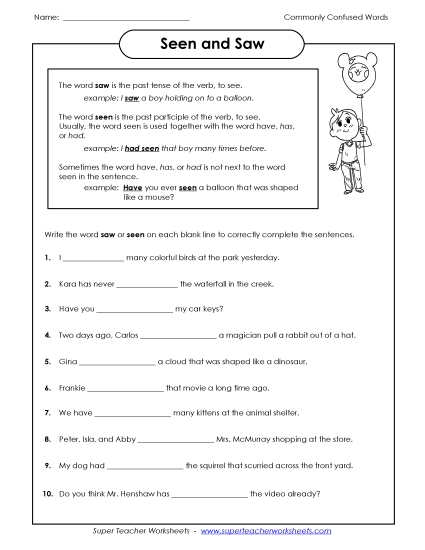 Commonly Confused Verbs: Saw and Seen