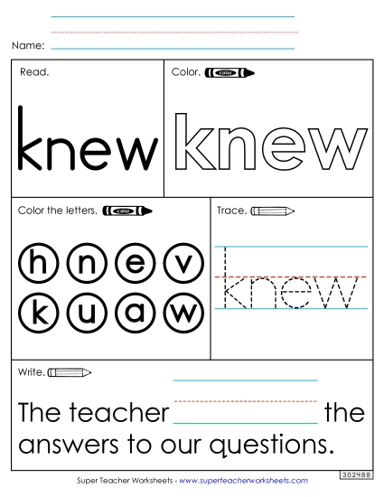 Worksheet 1: Knew