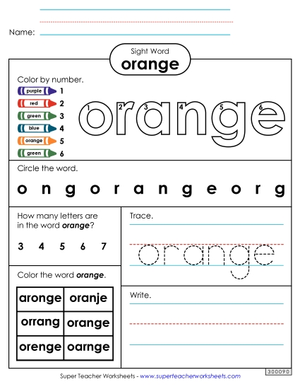 Worksheet 4: Orange