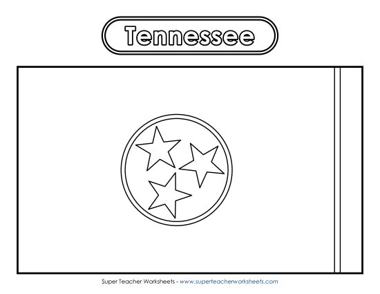 Tennessee Flag Coloring Page