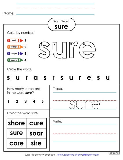 Worksheet 4: Sure