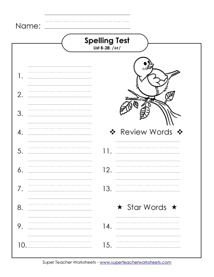 Spelling Test (B-28)