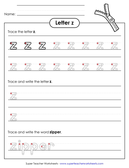 Lowercase z (Outlined Letters)