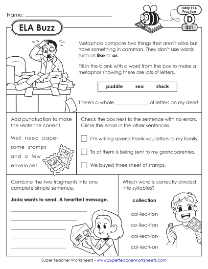 ELA Buzz: Week 5<br>Worksheets 21 through 25