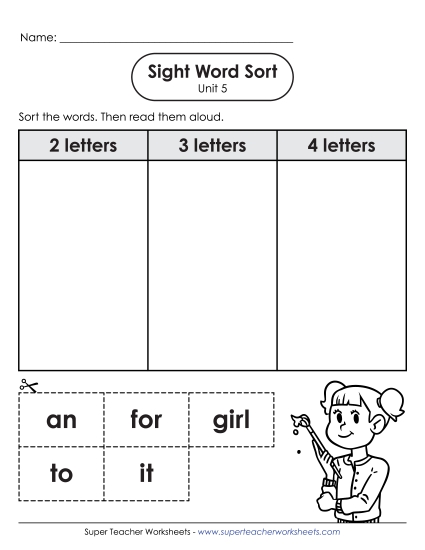 Sight Word Sort (Unit 5)
