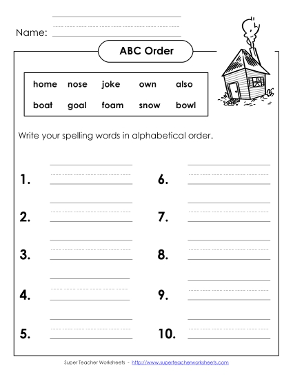 ABC Order: Write (B-9)