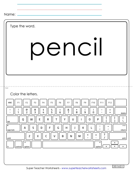 Type the Word: Pencil