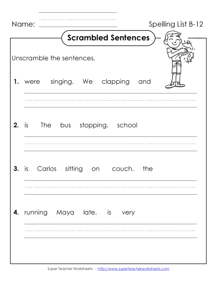 Scrambled Sentences (B-12)