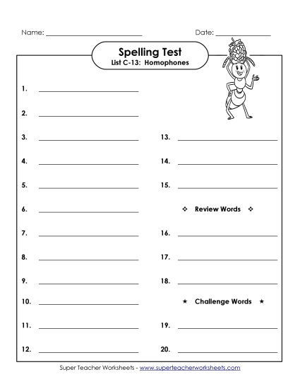 Spelling Test (C-13)