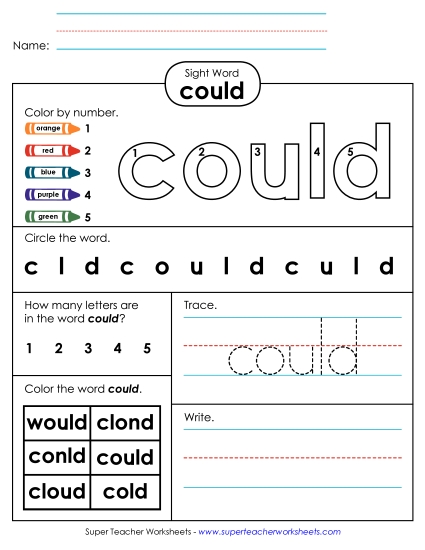 Worksheet 4: Could
