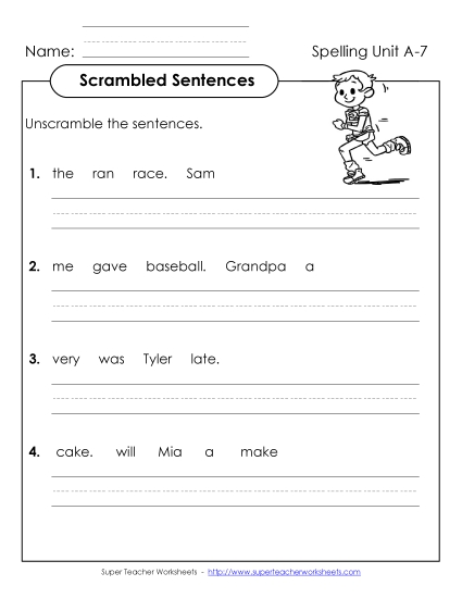Scrambled Sentences (A-7)