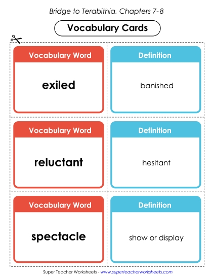 Vocabulary Cards for Chapters 7-8