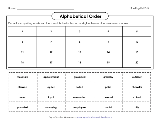 ABC order: Cut-and-Glue (E-14)