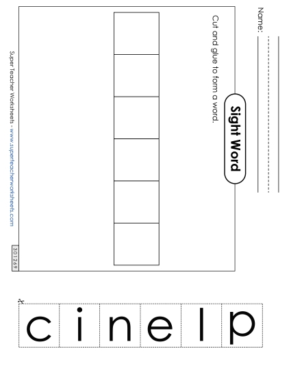 Large Cut-and-Glue: Pencil