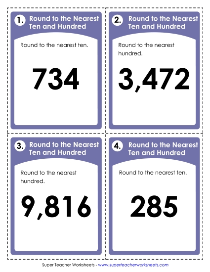 Task Cards: Rounding to <br>Nearest Ten & Hundred