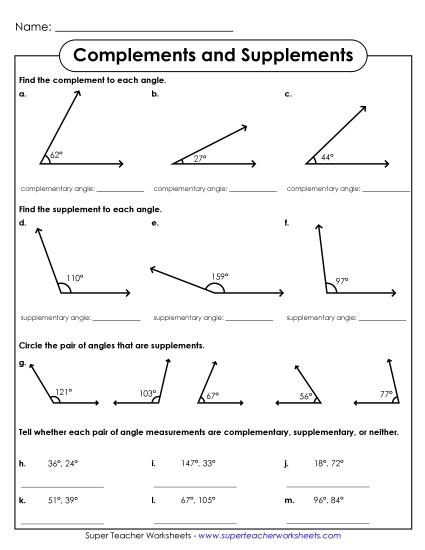 Geometry: Angles Free Printable Worksheet