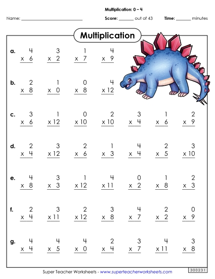 Multiplication Facts 0-4 (B)