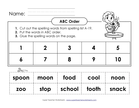 ABC Order: Cut and Glue (A-19)