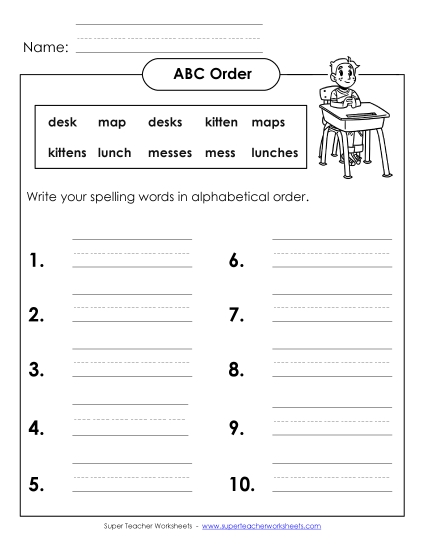 ABC Order: Write (B-13)