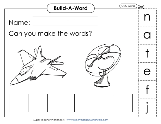Build Words: Jet and Fan