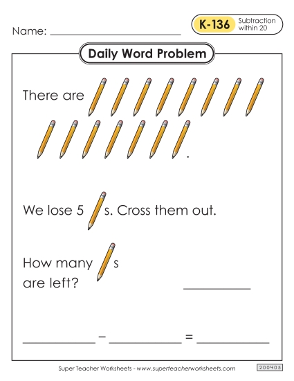 Daily Word Problems <br>K-136 through K-140