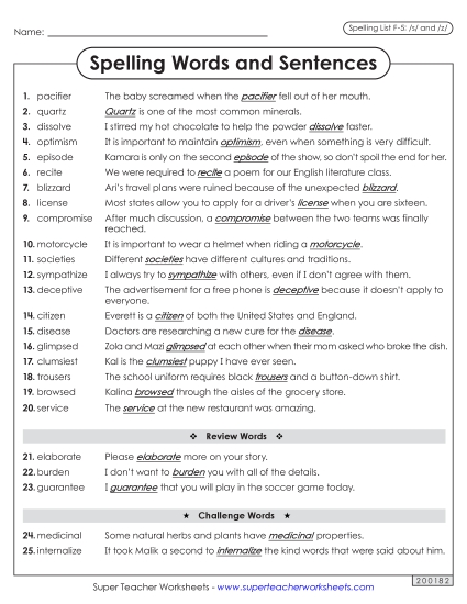 Spelling Sentences (F-5)