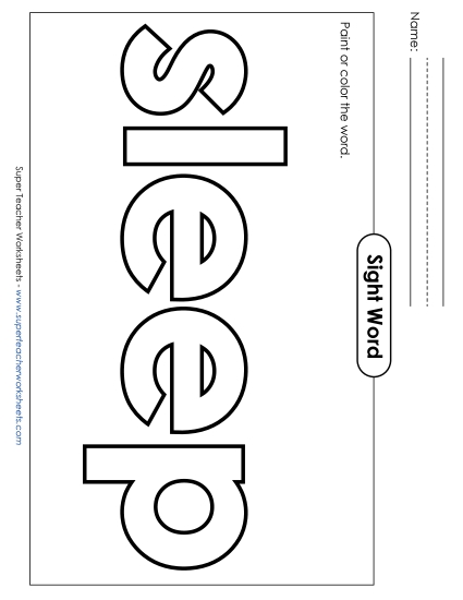 Paint or Color: Sleep