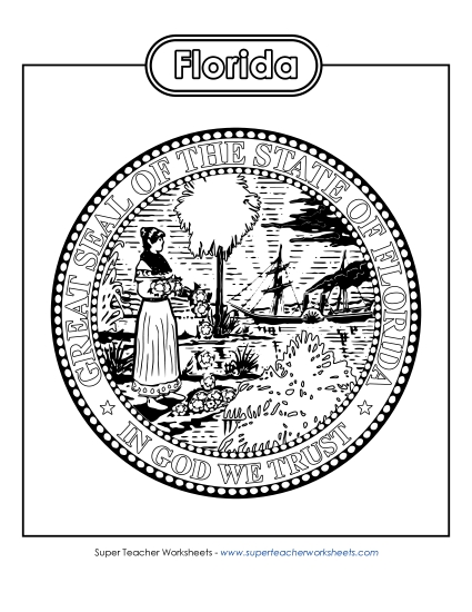 Florida State Seal (Black & White)