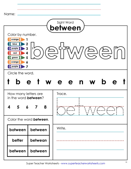 Worksheet 4: Between