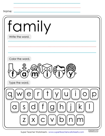 Write, Color, Type: Family