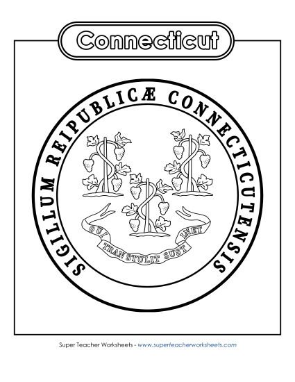 Connecticut State Seal (Black & White)