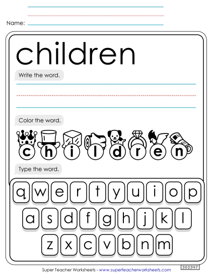 Write, Color, Type: Children