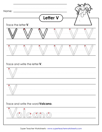 Uppercase V (Outlined Letters)