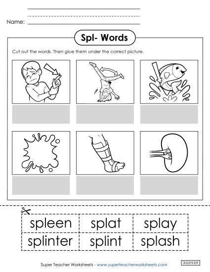 Cut and Glue (Spl- Words)