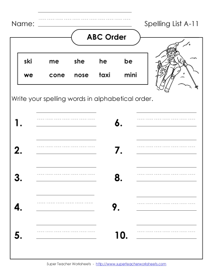 ABC Order: Write (A-11)