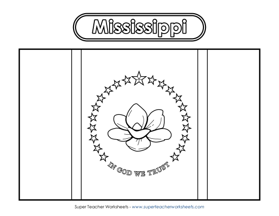Mississippi Flag Coloring Page